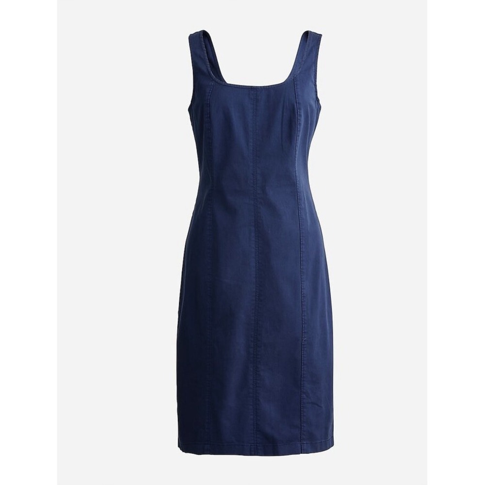 J.Crew Fitted Lightweight Chino Cotton Dress Mediterranean Navy Size 12‎ NEW